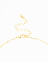 Gold Plated Diamante Outline Black Flower Pendant Necklace - link has visual effect only