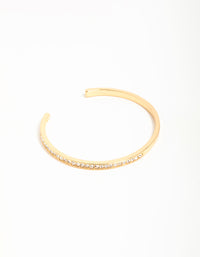 Gold Plated Diamante Half Open Wrist Cuff - link has visual effect only