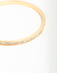 Gold Plated Diamante Half Open Wrist Cuff - link has visual effect only