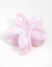 Pink Marble Frangipani Hair Claw Clip - link has visual effect only