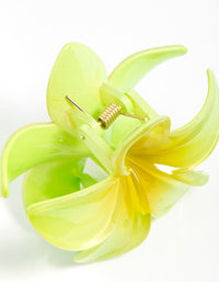 Green Frangipani Hair Claw Clip - link has visual effect only