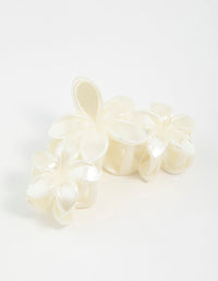 Cream Frangipani Flowers Hair Claw Clip - link has visual effect only