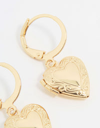 Gold Mini Locket Drop Earrings - link has visual effect only