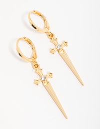 Gold Sword Drop Earrings - link has visual effect only