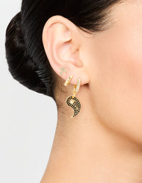 Gold Plated Cubic Zirconia Yin Yang Earrings 3-Pack - link has visual effect only