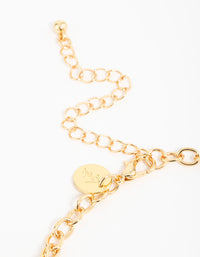 Gold  Heart & Moon Charm Necklace - link has visual effect only