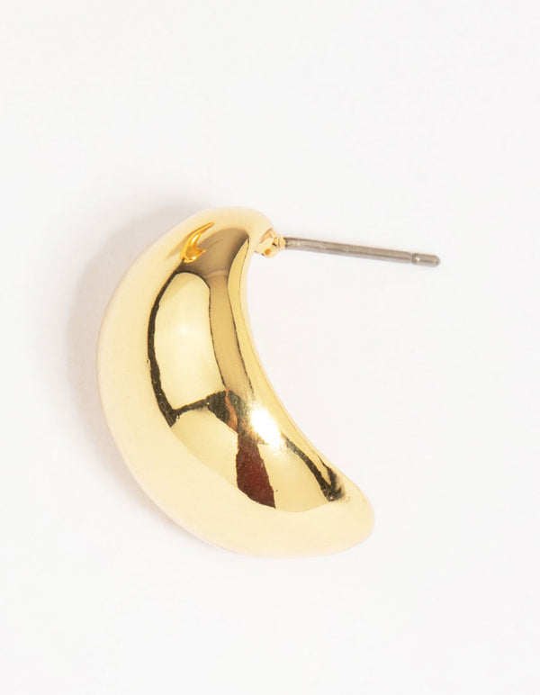 Gold Plated Brass Square Bubble Hoop Earrings