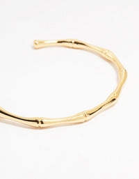 Gold Plated Brass Bamboo Open Wrist Cuff - link has visual effect only