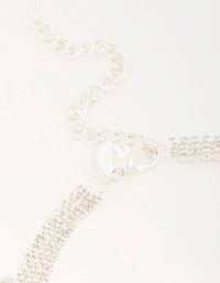 Silver Diamante Fan Cupchain Bib Necklace - link has visual effect only