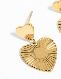 Waterproof Gold Plated Stainless Steel Heart Drop Earrings - link has visual effect only