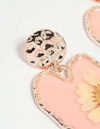 Rose Gold Pressed Flower Drop Earrings - link has visual effect only