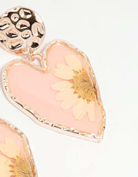 Rose Gold Pressed Flower Drop Earrings - link has visual effect only