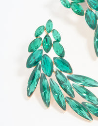 Rose Gold Green Stone Stud Earrings - link has visual effect only