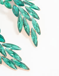Rose Gold Green Stone Stud Earrings - link has visual effect only
