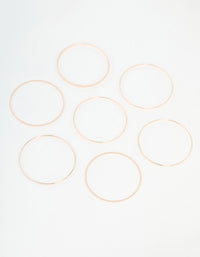 Rose Gold Mixed Textured Bangles 5-Pack - link has visual effect only