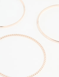 Rose Gold Mixed Textured Bangles 5-Pack - link has visual effect only