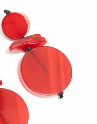 Red Layered Disc Drop Earrings - link has visual effect only