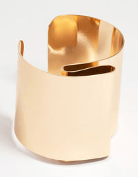 Gold Thick Bent Swirl Wrist Cuff - link has visual effect only