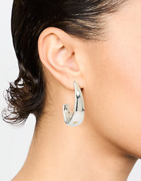 Silver Tapered Hoop Earrings - link has visual effect only