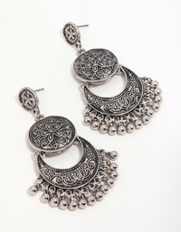 Antique Silver Beaded Drop Earrings - link has visual effect only