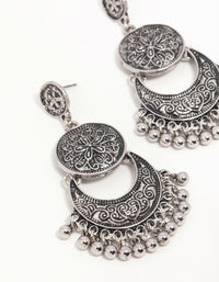Antique Silver Beaded Drop Earrings - link has visual effect only