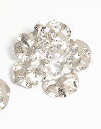 Silver Hammered Hibiscus Stud Earrings - link has visual effect only