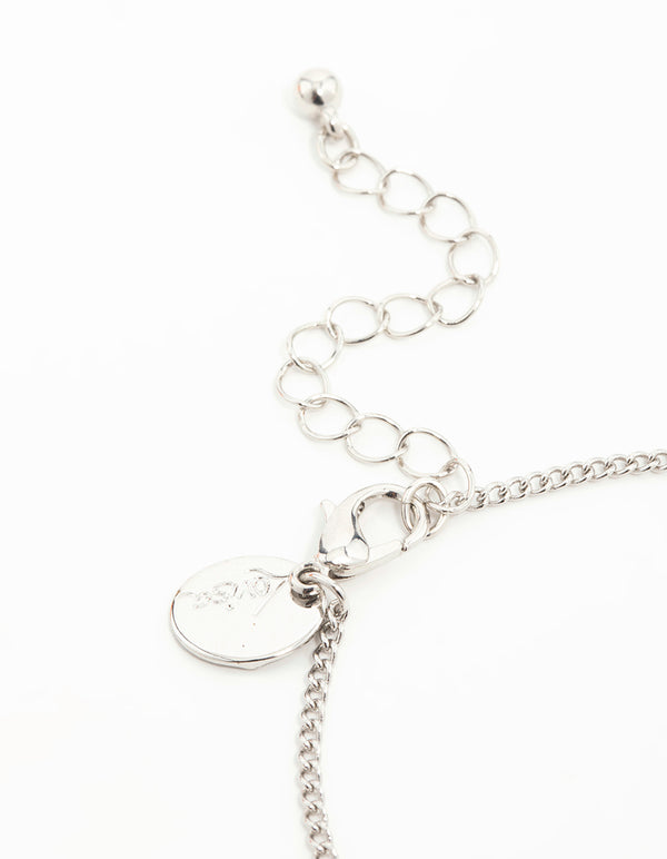 Silver Diamante & Pearl Mixed Bracelets 4-Pack