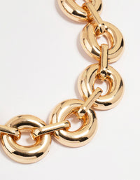 Gold Bold Round Chunky Chain Necklace - link has visual effect only