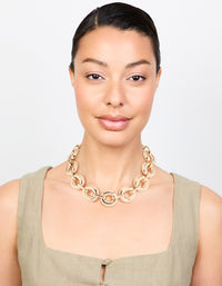 Gold Bold Round Chunky Chain Necklace - link has visual effect only