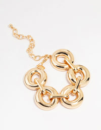 Gold Bold Round Chunky Bracelet - link has visual effect only