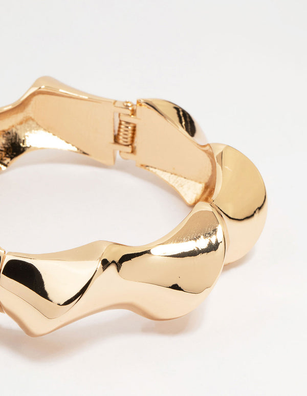 Gold Bamboo Twist Bangle