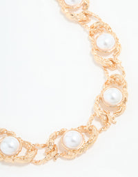 Gold Pearl Molten Rope Necklace - link has visual effect only