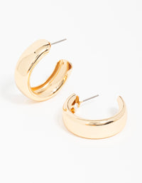 Gold Wide C Hoop Earrings - link has visual effect only