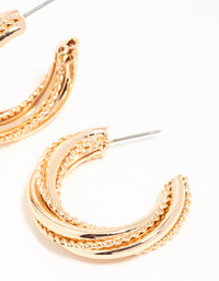 Gold Twisted C Hoop Earrings - link has visual effect only