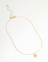 Gold Plated Cross & Heart Pendant Necklace - link has visual effect only