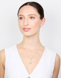 Gold Plated Enamel Mary Pendant Necklace - link has visual effect only