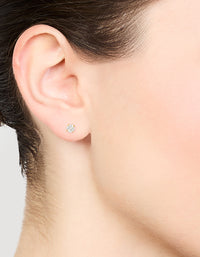 Gold Plated Surgical Steel Cubic Zirconia Flat Back Earrings - link has visual effect only