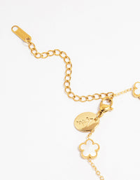 Waterproof Gold Plated Stainless Steel Flower Station Bracelet - link has visual effect only