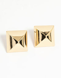 Gold Plated Square Spike Stud Earrings - link has visual effect only