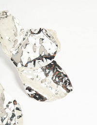 Silver Plated Half Flower Stud Earrings - link has visual effect only