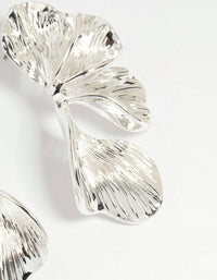 Silver Plated Organic Petal Stud Earrings - link has visual effect only