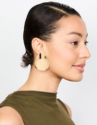 Gold Plated Oversized Disc Statement Stud Earrings - link has visual effect only