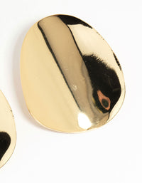 Gold Plated Oversized Disc Statement Stud Earrings - link has visual effect only