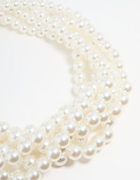 Silver Braided Pearl Layered Necklace - link has visual effect only