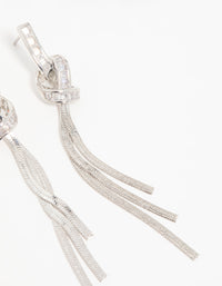 Silver Cubic Zirconia Pavé Knot Drop Earrings - link has visual effect only