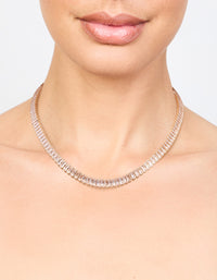 Gold Cubic Zirconia Baguette Short Necklace - link has visual effect only