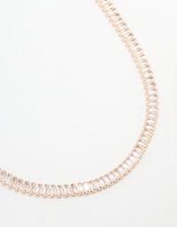 Gold Cubic Zirconia Baguette Short Necklace - link has visual effect only