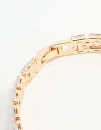 Gold Cubic Zirconia Baguette Layered Bracelet - link has visual effect only