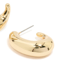 Gold Plated Brass Elongated Chunky Hoop Earrings - link has visual effect only