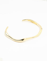 Gold Plated Brass Wavy Open Wrist Cuff - link has visual effect only